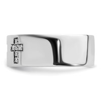 IBGoodman 14K White Gold 0.20 Carat Lab Grown Diamond VS SI+ G+ Complete Cross Men's Ring view 3