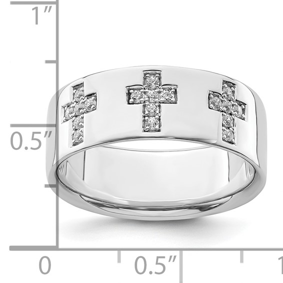 IBGoodman 14k White Gold 1/5 carat Lab Grown Diamond VS/SI+ G+ Complete Cross Men's Ring