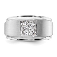 IBGoodman 14K White Gold 0.88 Carat Lab Grown Diamond VS SI+ G+ Complete Men's Ring view 4