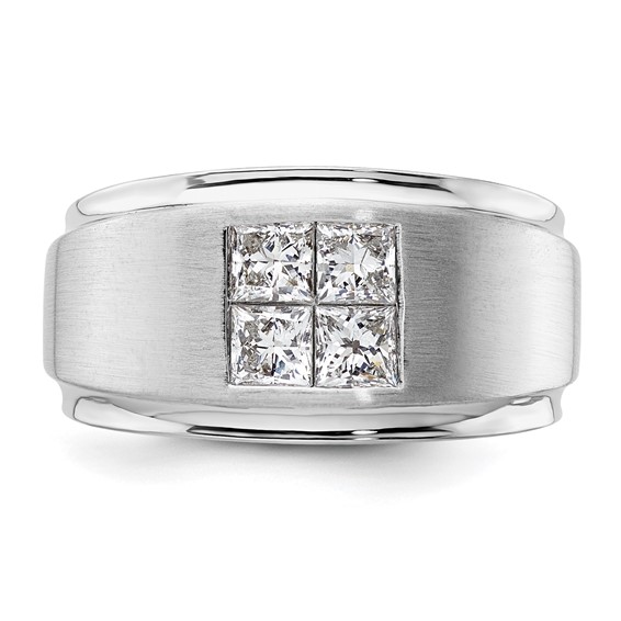 IBGoodman 14k White Gold 7/8 carat Lab Grown Diamond VS/SI+ G+ Complete Men's Ring