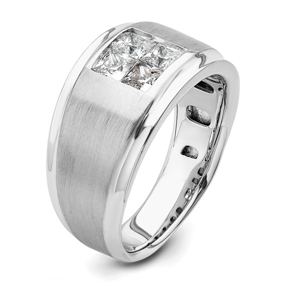 IBGoodman 14k White Gold 7/8 carat Lab Grown Diamond VS/SI+ G+ Complete Men's Ring