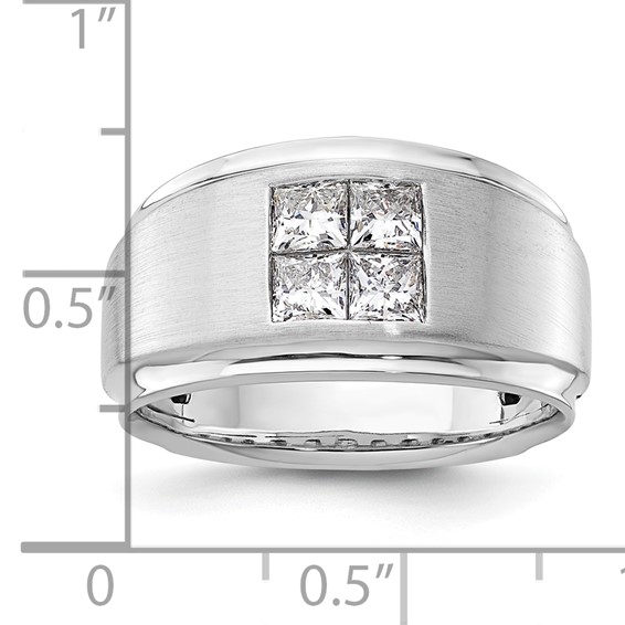 IBGoodman 14k White Gold 7/8 carat Lab Grown Diamond VS/SI+ G+ Complete Men's Ring