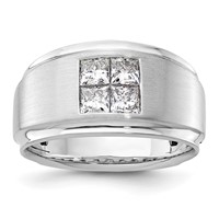 IBGoodman 14K White Gold 0.88 Carat Lab Grown Diamond VS SI+ G+ Complete Men's Ring view 1