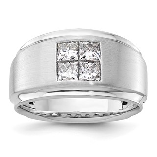 IBGoodman 14k White Gold 7/8 carat Lab Grown Diamond VS/SI+ G+ Complete Men's Ring