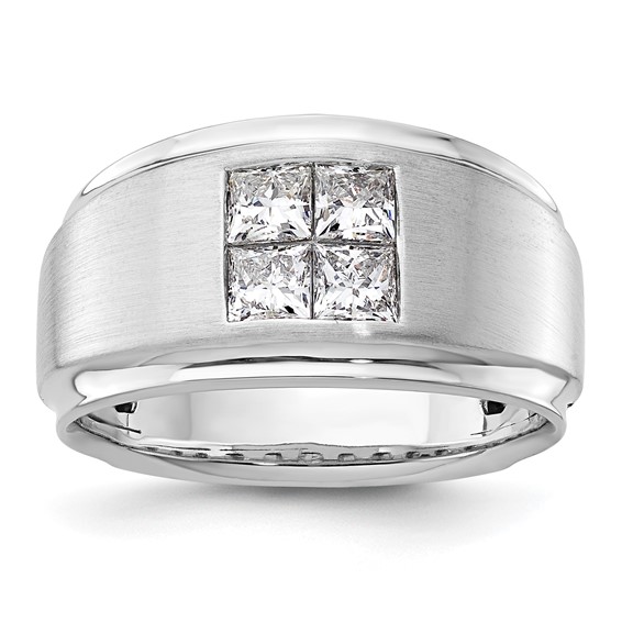 IBGoodman 14k White Gold 7/8 carat Lab Grown Diamond VS/SI+ G+ Complete Men's Ring