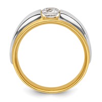 IBGoodman 14K Two-tone 0.75 Carat Lab Grown Diamond VS SI+ G+ Complete Satin Men's Ring view 2