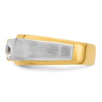 IBGoodman 14K Two-tone 0.75 Carat Lab Grown Diamond VS SI+ G+ Complete Satin Men's Ring view 3