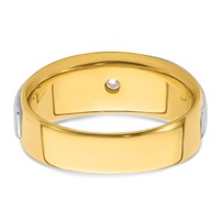 IBGoodman 14K Two-tone 0.75 Carat Lab Grown Diamond VS SI+ G+ Complete Satin Men's Ring view 5