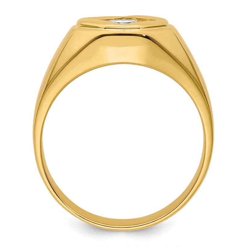 IBGoodman 14k 1 carat Lab Grown Diamond VS/SI+ G+ Complete Polished and Satin Men's Ring