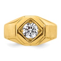 IBGoodman 14K Yellow Gold Polished and Satin Men's Ring Mounting view 4