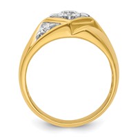 IBGoodman 14K Ring with White Rhodium 0.75 Carat Lab Grown Diamond VS SI+ G+ Complete Polished and Satin Men's view 2