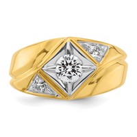 IBGoodman 14K Ring with White Rhodium 0.75 Carat Lab Grown Diamond VS SI+ G+ Complete Polished and Satin Men's view 4
