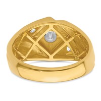 IBGoodman 14K Ring with White Rhodium 0.75 Carat Lab Grown Diamond VS SI+ G+ Complete Polished and Satin Men's view 5