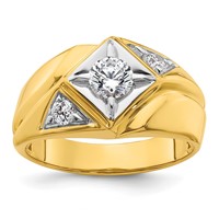 IBGoodman 14K Ring with White Rhodium 0.75 Carat Lab Grown Diamond VS SI+ G+ Complete Polished and Satin Men's view 1