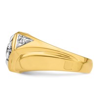 IBGoodman 14K Yellow Gold Ring with White Rhodium 0.88 Carat Lab Grown Diamond VS SI+ G+ Complete Polished and Satin Men's view 3