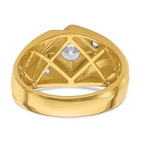 IBGoodman 14K Yellow Gold Ring with White Rhodium 0.88 Carat Lab Grown Diamond VS SI+ G+ Complete Polished and Satin Men's view 5