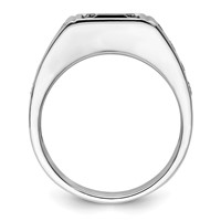 IBGoodman 14K White Gold Black Rhodium 0.88 Carat Lab Grown Diamond VS SI+ G+ and Onyx Complete Men's Ring view 2