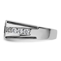 IBGoodman 14K White Gold Black Rhodium 0.88 Carat Lab Grown Diamond VS SI+ G+ and Onyx Complete Men's Ring view 3