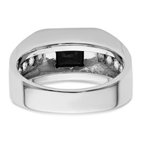 IBGoodman 14K White Gold Black Rhodium 0.88 Carat Lab Grown Diamond VS SI+ G+ and Onyx Complete Men's Ring view 5