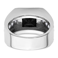 IBGoodman 14K White Gold Black Rhodium 1.33 Carat Lab Grown Diamond VS SI+ G+ and Onyx Complete Men's Ring view 5