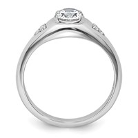 IBGoodman 14K White Gold 1 Carat Lab Grown Diamond VS SI+ G+ Oval Complete Men's Ring view 2