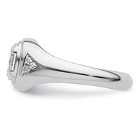 IBGoodman 14K White Gold 1 Carat Lab Grown Diamond VS SI+ G+ Oval Complete Men's Ring view 3