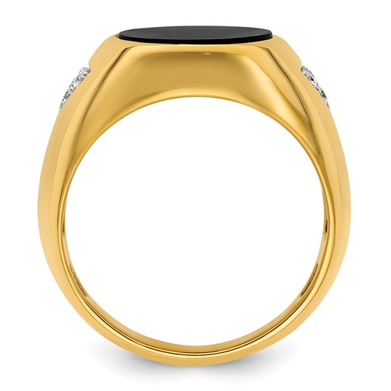 Gold IBGoodman Diamond and Onyx Mens Rings