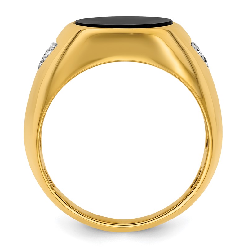 IBGoodman 14k 1/6 carat Lab Grown Diamond VS/SI+ G+ and Onyx Complete Men's Ring