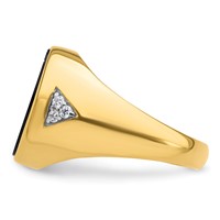 IBGoodman 14K Yellow Gold 0.17 Carat Lab Grown Diamond VS SI+ G+ and Onyx Complete Men's Ring view 3
