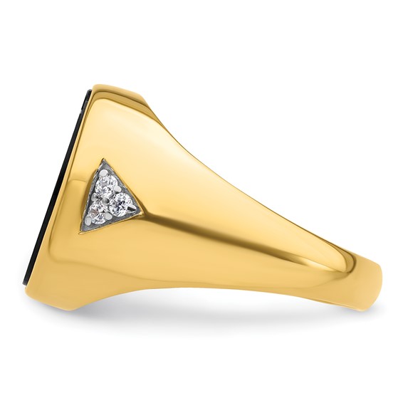 Gold IBGoodman Diamond and Onyx Mens Rings