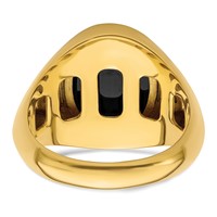 IBGoodman 14K Yellow Gold 0.17 Carat Lab Grown Diamond VS SI+ G+ and Onyx Complete Men's Ring view 5