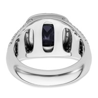 IBGoodman 14K White Gold 1 Carat Lab Grown Diamond VS SI+ G+ and Created Blue Sapphire Complete Men view 5
