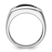 IBGoodman 14K White Gold 0.20 Carat Lab Grown Diamond VS SI+ G+ and Onyx Complete Men's Ring view 2