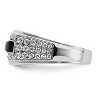 IBGoodman 14K White Gold 1 Carat Lab Grown Diamond VS SI+ G+ and Onyx Complete Men's Ring view 3