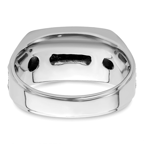 IBGoodman 14k White Gold 1 carat Lab Grown Diamond VS/SI+ G+ and Onyx Complete Men's Ring