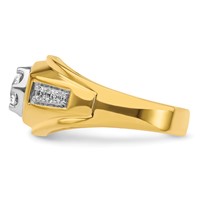 IBGoodman 14K Two Tone 1.20 Carat Lab Grown Diamond VS SI+ G+ Complete Polished Men's Ring view 3