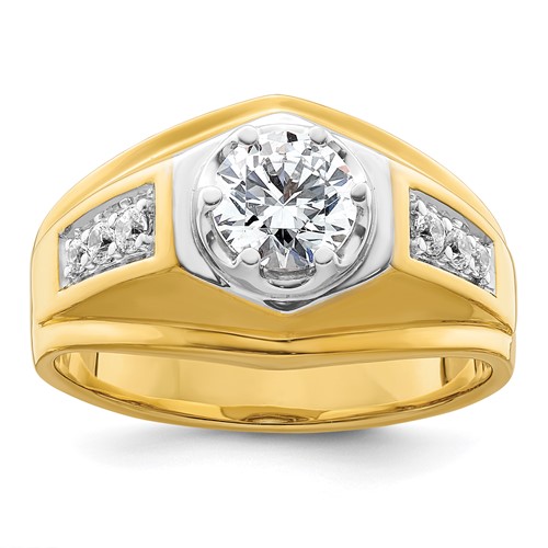 IBGoodman 14K Two Tone 1.20 Carat Lab Grown Diamond VS SI+ G+ Complete Polished Men's Ring
