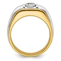 IBGoodman 14K Two-tone 0.75 Carat Lab Grown Diamond VS SI+ G+ Complete Polished and Satin Men's Ring view 2