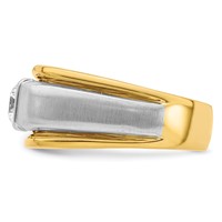 IBGoodman 14K Two-tone 0.75 Carat Lab Grown Diamond VS SI+ G+ Complete Polished and Satin Men's Ring view 3