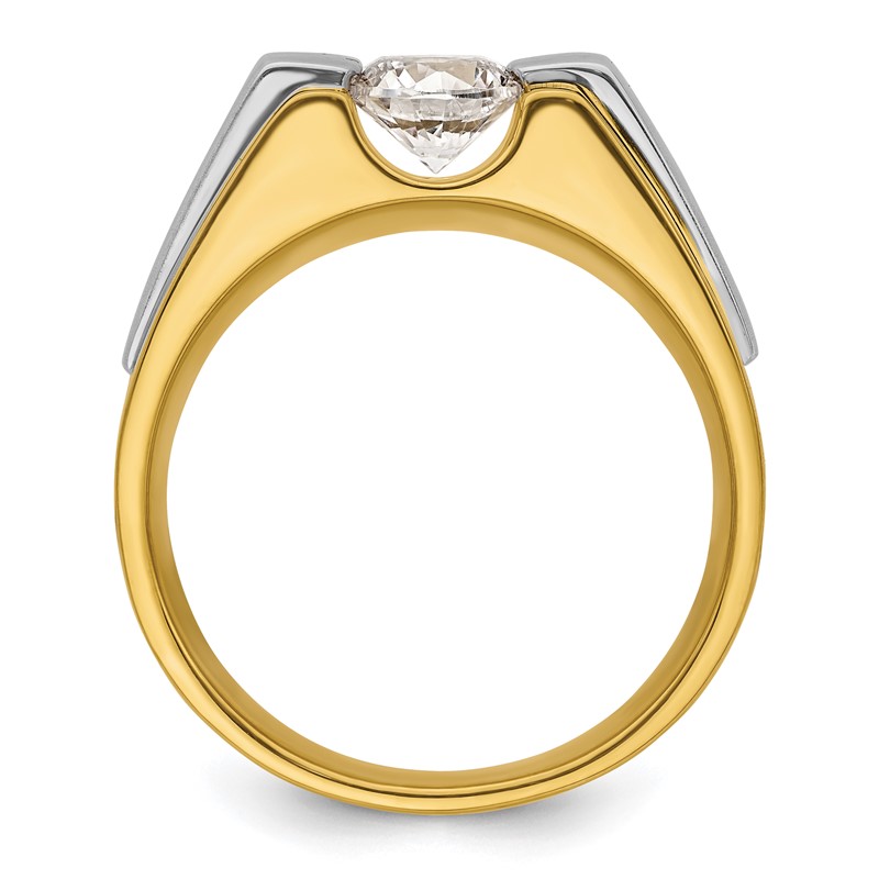 IBGoodman 14k Two-Tone 1 carat Lab Grown Diamond VS/SI+ G+ Complete Polished and Satin Men's Ring