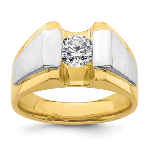 IBGoodman 14K Two-Tone Polished and Satin Men's Ring Mounting
