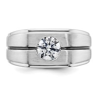 IBGoodman 14K White Gold with Black Rhodium Satin Men's Ring Mounting view 4