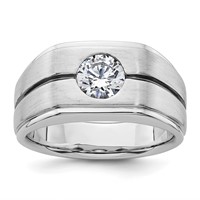 IBGoodman 14K White Gold with Black Rhodium Satin Men's Ring Mounting view 1