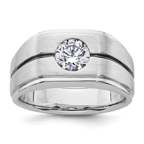IBGoodman 14K White Gold with Black Rhodium Satin Men's Ring Mounting