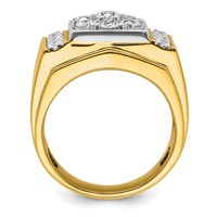 IBGoodman 14K Two Tone 1.75 Carat Lab Grown Diamond VS SI+ G+ Complete Men's Polished and Satin Cluster Ring view 2