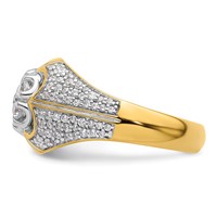 IBGoodman 14K Two-Tone 1.25 Carat Lab Grown Diamond VS SI+ G+ Complete Men's Cluster Ring view 4