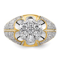 IBGoodman 14K Two-Tone 1.25 Carat Lab Grown Diamond VS SI+ G+ Complete Men's Cluster Ring view 5