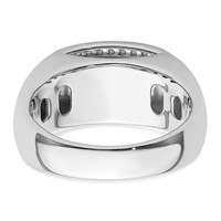 IBGoodman 14K White Gold 0.33 Carat Lab Grown Diamond VS SI+ G+ and Created Emerald Complete Men's Ring view 5