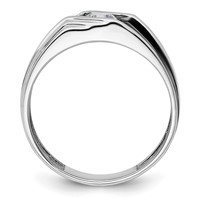 IBGoodman 14K White Gold Ring with Black Rhodium 0.38 Carat Lab Grown Diamond VS SI+ G+ Complete Satin Men's view 2