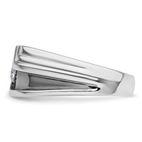 IBGoodman 14K White Gold Ring with Black Rhodium 0.38 Carat Lab Grown Diamond VS SI+ G+ Complete Satin Men's view 3